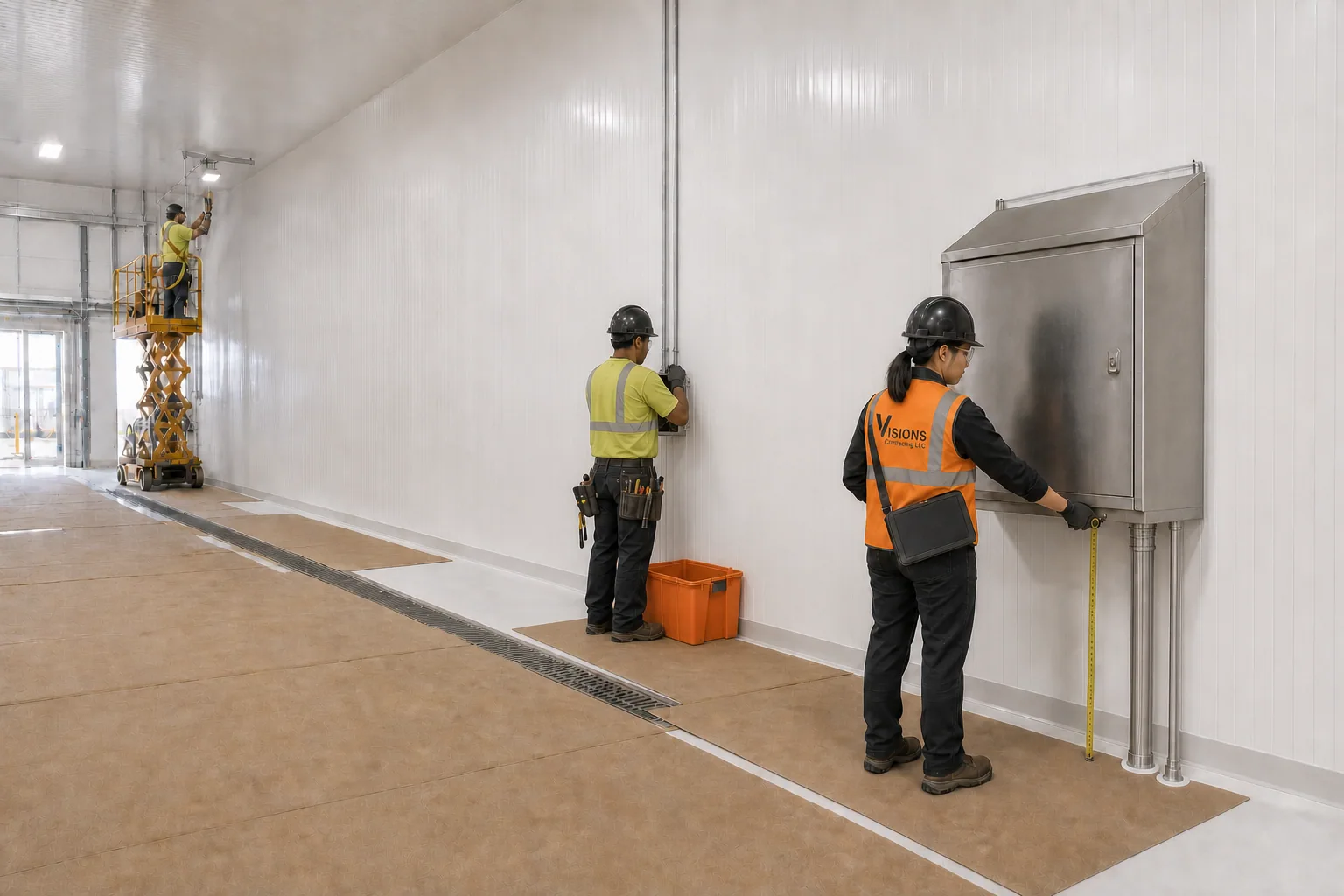 Representative sanitary washdown food-processing facility fit-out