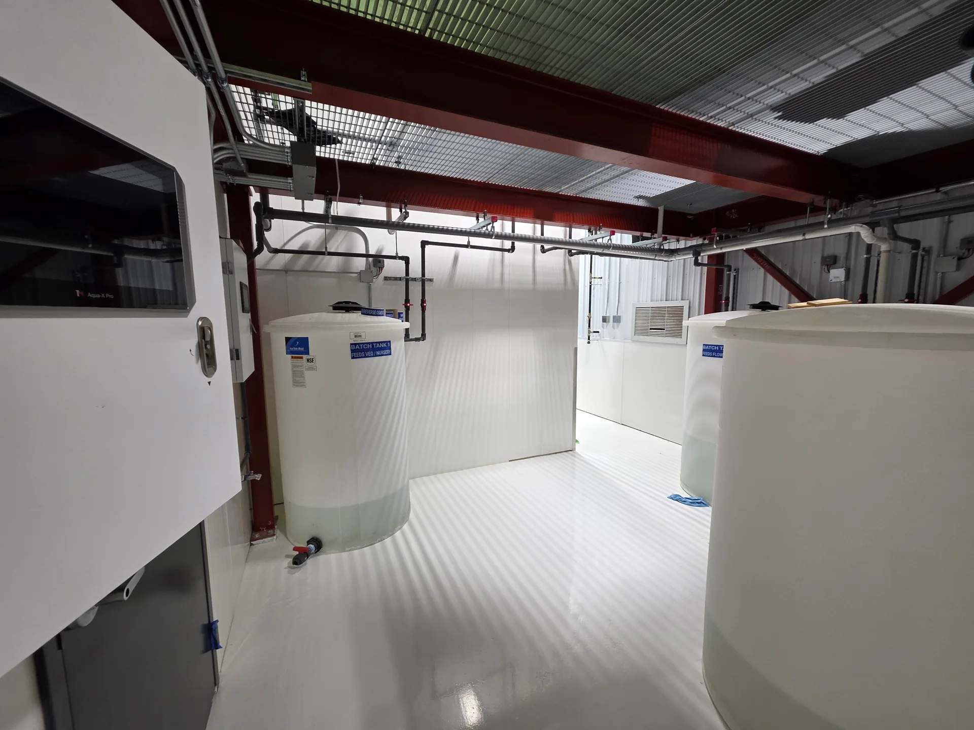 Completed resinous floor surrounding process tanks